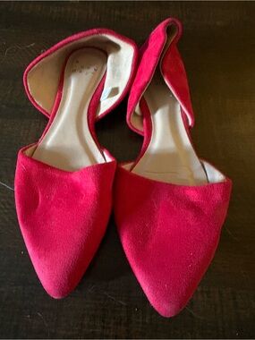 a new day Red Pointed D’Orsay Flats